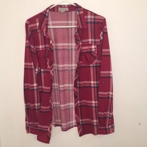 Red/black/white plaid shirt